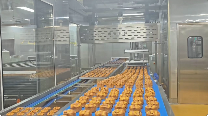 ເຄື່ອງຈັກ Andrew Mafu ວາງສະແດງເຂົ້າຫນົມປັງ molded ອັດຕະໂນມັດສ້າງສາຍການຜະລິດສໍາລັບການຜະລິດ Bakery ປະສົມປະສານຢ່າງເຕັມສ່ວນ